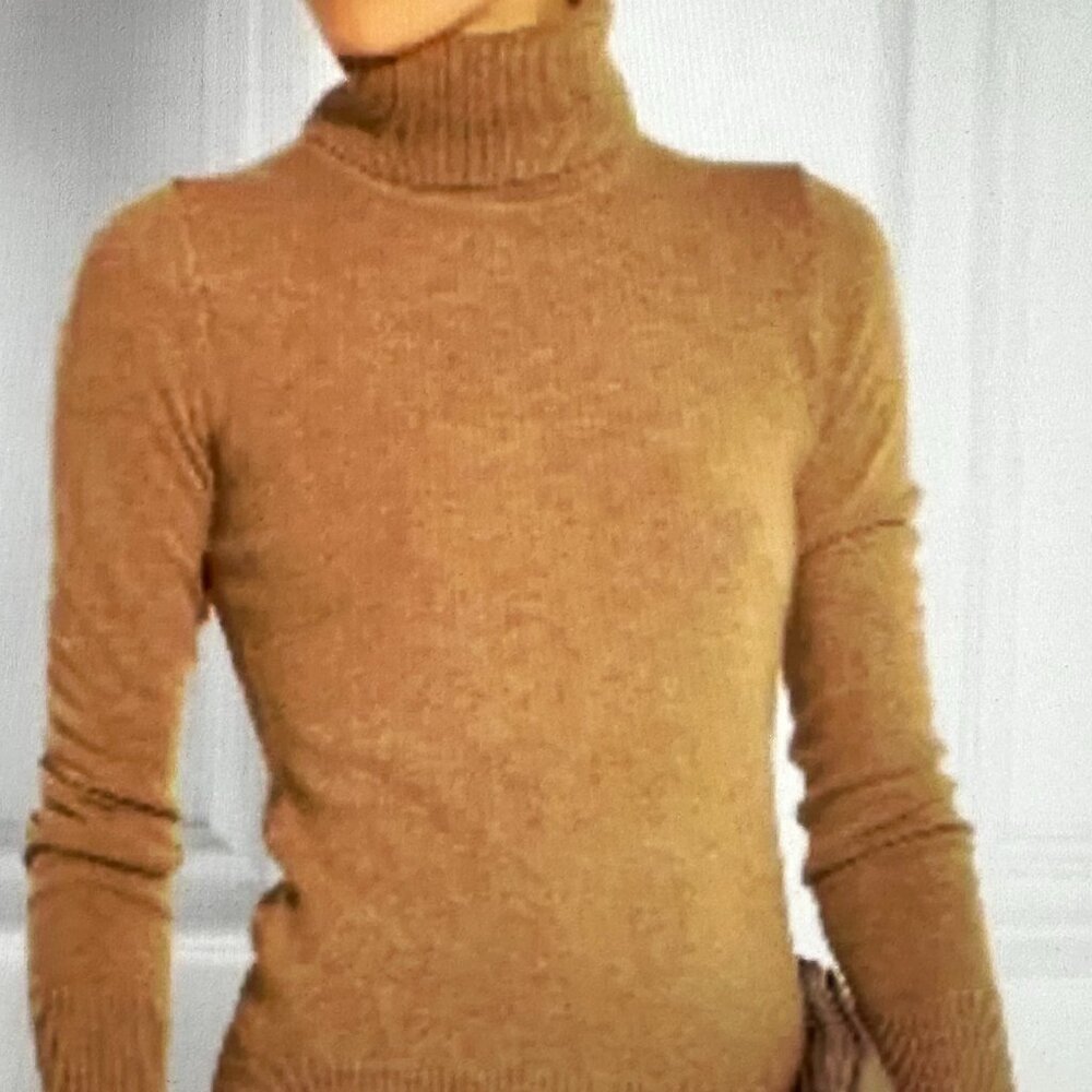 J.Crew Collection Italian Cashmere Turtleneck Sweater Camel